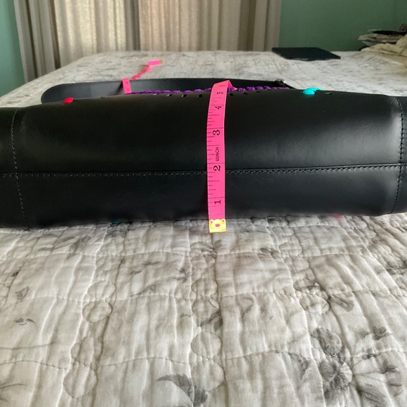 Orciani Carioca Leather Bag Tote - Black Fun Multicolor w/ Separate Wristlet NWT - Picture 6 of 16